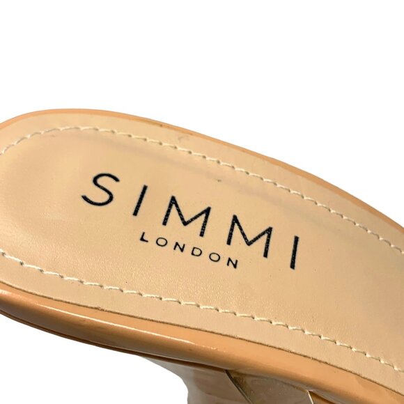 Simmi London Tina Clear Nude Patent Strappy‎ Wedge Sandals NWOB - Picture 4 of 13